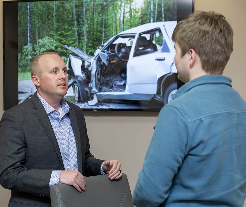 Seth White with his client