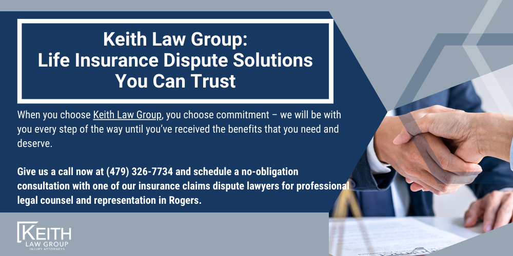 Rogers Personal Injury Lawyers; Rogers Arkansas Personal Injury Lawyers; The #1 Rogers Electric Shock Injury Lawyer; Injuries Caused By Electric Shocks; Who Is Liable For Electric Shock Injury Claim; Damages Recovered For An Electric Shock Injury Claim In Arkansas; How Can Keith Law Help You With Your Electric Shock Injury Claim; The Cost Of Our Services; Contact A Rogers Electric Shock Injury Lawyer at Keith Law; The #1 Rogers Life Insurance Claims Dispute Lawyers; Insurance Companies Don’t Have Your Best Interest At Heart; Tricks Insurance Companies Use to Deny Life Insurance Claims; Competing Claims; How Insurance Companies Use Exclusion Clauses to Their Advantage Claims; What Does Contestable Period Mean; Types of Contestable Period Claim Denials; How Life Insurance Companies Use Ambiguity to Their Benefit; Keith Law Group_ Life Insurance Dispute Solutions You Can Trust